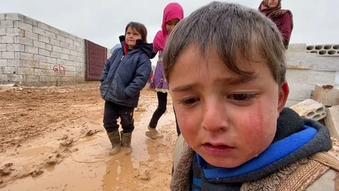 Children of the Syrian war Video stock 125765503