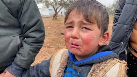 Children of the Syrian war Video stock 125765505