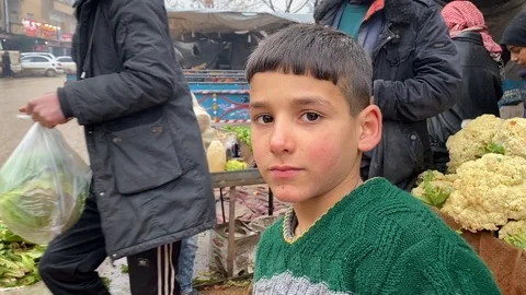 Children of the Syrian war Video stock 125765519