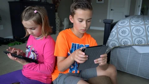 Children on Tablet Computer Stock Footage 127536667