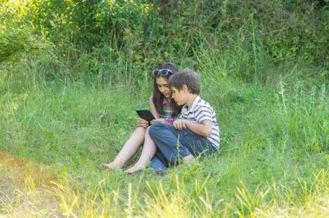 Children with a tablet Stock Photos