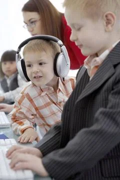  Children taking computer class Beijing China Copyright: xýxBluexJeanxImag.. Stock Photos