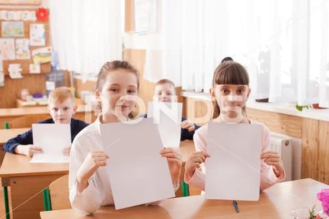 Children taking an exam Stock Photos