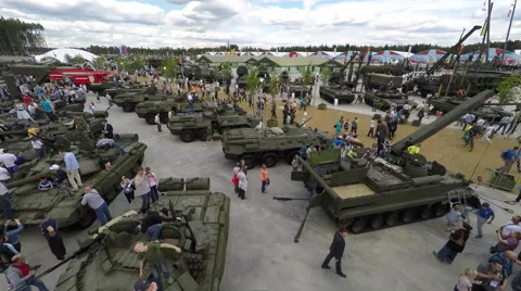 Children on tanks Stock Footage 53265028