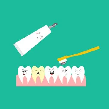 Children Teeth and toothpaste イラスト素材