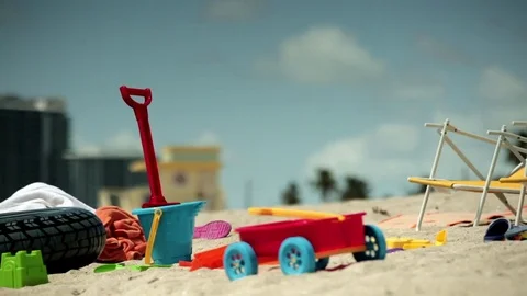 Children toy on the beach Stock Footage 73648772
