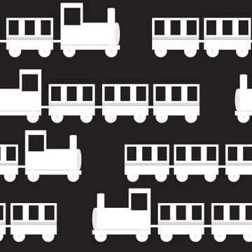 Children Train Seamless Pattern Vector Illustration Stock Illustration