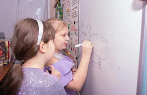 Children at the training master class. Foto stock