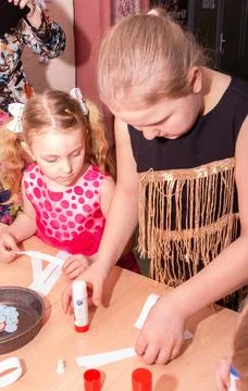 Children at the training master class. Stock Photos