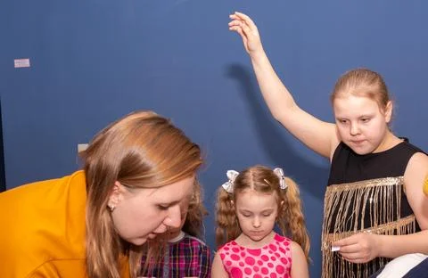 Children at the training master class. Stock Photos