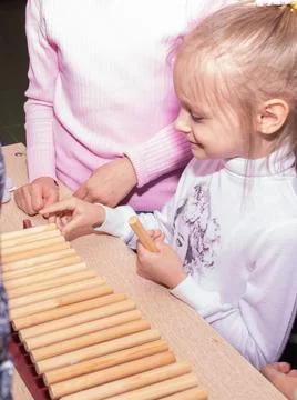 Children at the training master class. Stock Photos