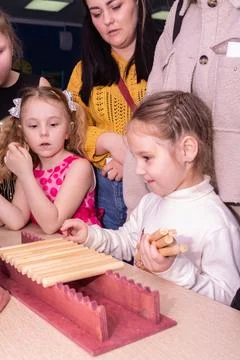 Children at the training master class. Stock Photos