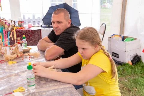 Children at the training master class. Stock Photos