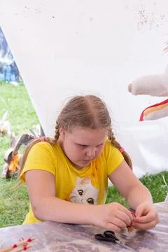 Children at the training master class. Stock Photos