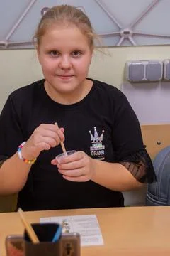 Children at the training master class. Stock Photos