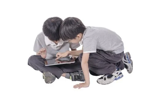 Children using laptop Stock Photos