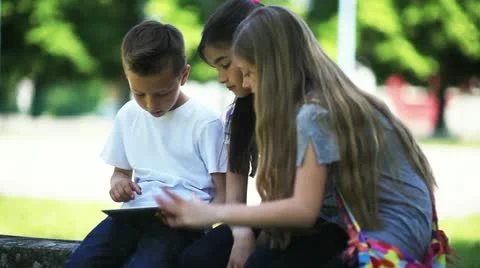 Children using PC tablet and mobile phone; Full HD Photo JPEG Stock Footage 11955385