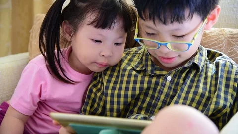 Children using a tablet computer Stock Footage 75170522