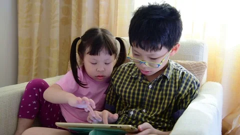 Children using a tablet computer Stock Footage 75170684