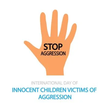 Children victims aggression hand stop aggression Stock Illustration