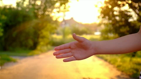 Children walk hand in hand. Selective focus. Stock Footage 201331172