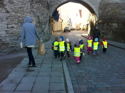 Children on walks 写真素材