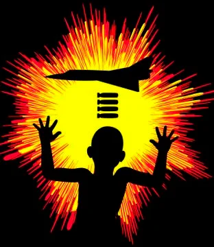 Children in War Stock Illustration