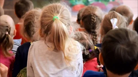 Children watching a performance Stock Footage 77861077