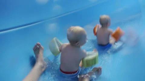Children at a water park Stock Footage 11860331