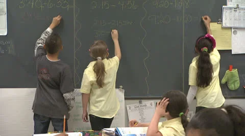 Children Writing Chalkboard Video stock 25271382