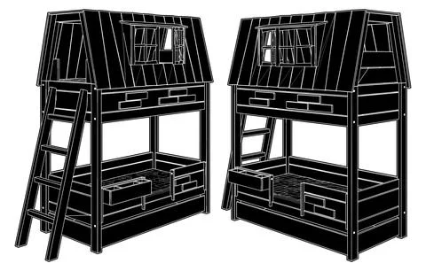 Children&amp;#039;s Bunk Bed Vector. 스톡 일러스트