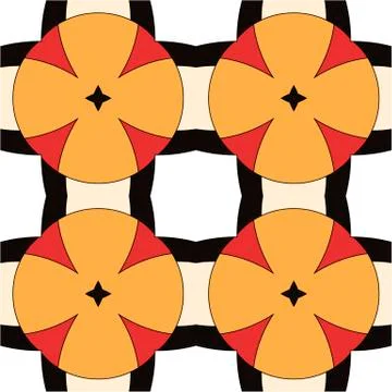 Children&amp;#39;s abstract ethnic pattern with bright oranges Illustrazione stock
