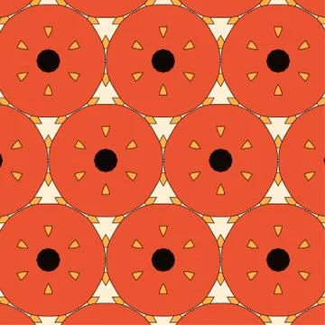 Children&amp;#39;s abstract ethnic pattern with bright oranges Illustrazione stock