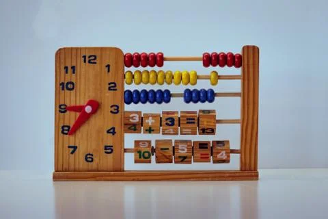 Children's abacus with a dial for study Stock Photos