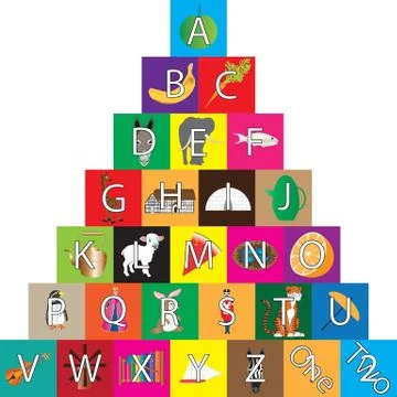 Children's Alphabet Building Bricks Stock Illustration
