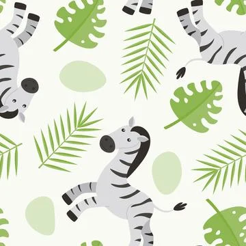 Children's animal seamless pattern. Illustrazione stock