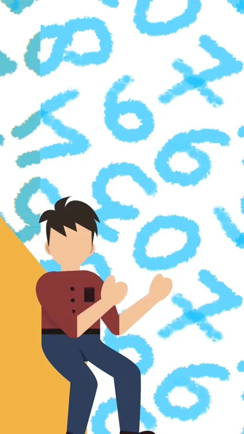 Children's animation with a background of numbers Stock Footage 314873568