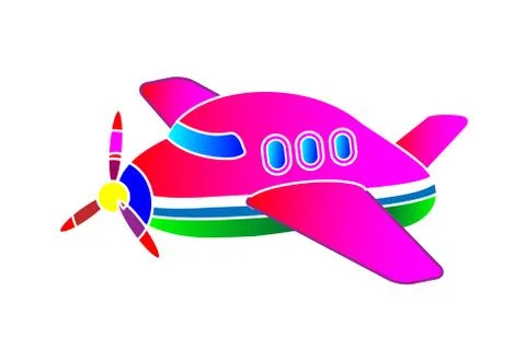 Childrens application, illustration the pink plane Stock Illustration