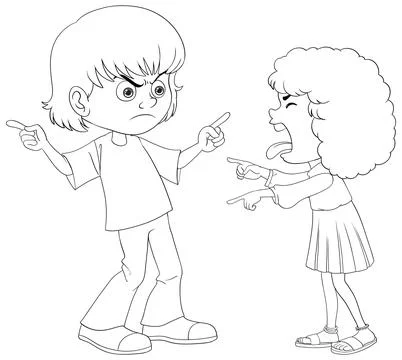 Children's Argument Vector Illustration 스톡 일러스트