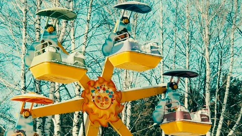 Children's attraction in the winter park. Stock Footage 101779725
