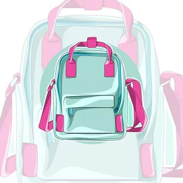 Children's Backpack. The unusual design of the backpack. Accessory Stock Illustration