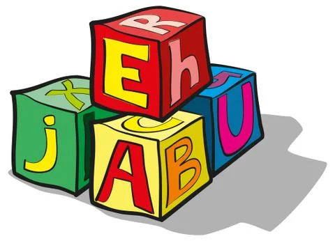 Children's blocks with letters Stock Illustration