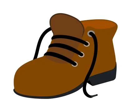 Children's Boot Isolated on White Background. Vector Illustration Stock Illustration