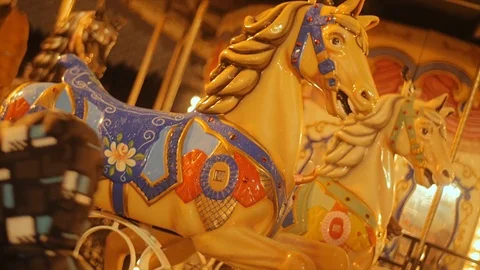 Children's carousel. City Fair. Video stock 73947193