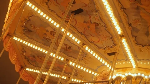 Children's carousel. City Fair. Video stock 73947474
