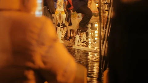 Children's carousel. City Fair. Video stock 73947658