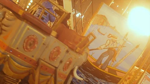 Children's carousel. City Fair. Stock Footage 73948756