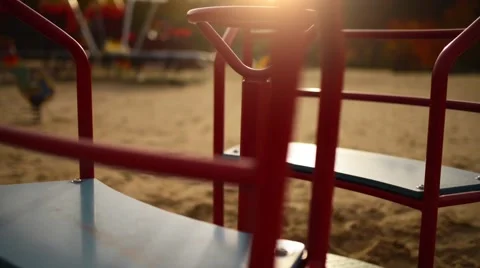 Childrens carousel Stock Footage 58063816