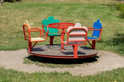 Children's carousel in the park Stock-Fotos