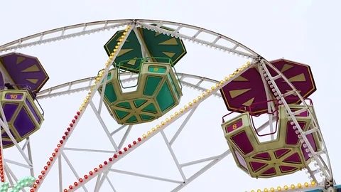 Children's carousel spinning Video stock 72738546